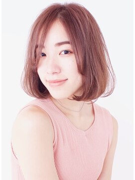 アイスバーグ ウェスト 清澄白河(eyesburg W/est) 愛され前髪なしワンカールボブピンクカラー