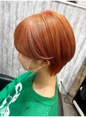 アクリルオレンジ  ショートボブ
