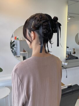 エンリッチヘア(enrich hair) 参列ヘア ボブタイトな三つ編みアレンジ