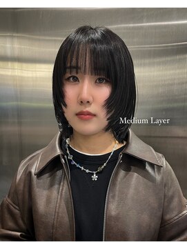 ゼスト 八王子店(ZEST) ミディアムレイヤー/顔まわりレイヤー<ほのか>