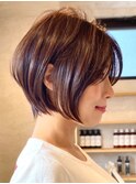 明るい白髪染めヘアスタイルカタログ