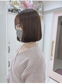 後れ毛も可愛い♪ナチュラルボブ+ショコラブラウン ＊Lilme＊