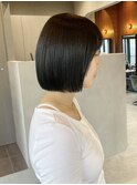 くびれヘア顔周り韓国ボブレイヤーカット黒髪前髪表参道原宿