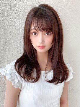 アフロート エル 大阪(AFLOAT L) 【大人ガーリー】ピンクブラウン / 流し前髪20代30代