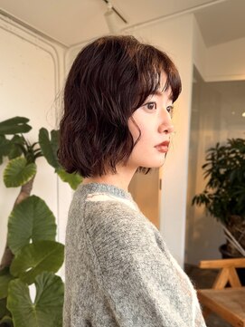 あご下ラインのボブパーマ20代30代