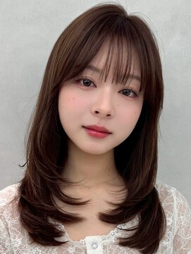 エジョン 八幡山店(Aejon) 八幡山レイヤーカット韓国ダブルカラー顔周り前髪カットボブ