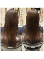 コルテ 倉敷西阿知店(CoRte.)&nbsp;レイヤーカット/ミルクティーベージュ/美髪矯正/艶髪ロング/小顔