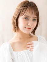 モッズヘア 越谷(mod's hair) ブリーチなしミルクティーベージュ外ハネショートボブ20代30代X