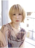 金髪/ハッシュレイヤーボブ/ショートボブ/クラゲカット/表参道