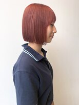 ロックス バイ マグ 松本(rocks BY MAG)&nbsp;ブリーチカラーオレンジブラウンレッドカラー切りっぱなしボブ