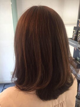 ルーチェ(Luce) コテ巻き風パーマスタイル/ミディアム/ピンクブラウン/髪質改善