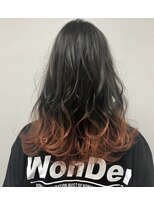 オーストヘアーリリー 京橋(Aust hair Rilly) Austグラデーションカラー×アプリコットオレンジ☆裾カラー