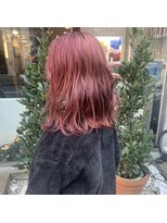 ヘアーアンドメイク シーク 八王子(HAIR&MAKE SeeK) 根元はずしワンブリーチ×ピンク