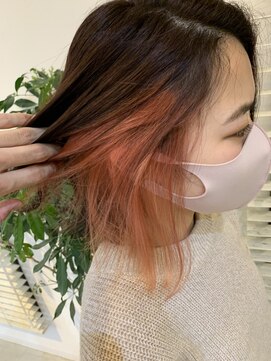 ラ メール ヘア デザイン(La mer HAIR DESIGN) インナーカラー★ピンクオレンジ