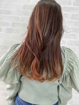 アヴァンス 京橋店(AVANCE) バレイヤージュグラデーション×オレンジベージュ