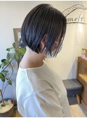 ミニボブ大人可愛いショートボブ切りっぱなし暗髪20代30代40代