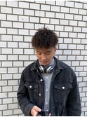 ツイストパーマショートフェードアップバングF