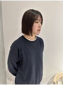 YOKE ぱつっとボブ切りっぱなしボブ丸くないアッシュブラウン