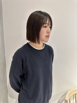 ヨーク(YOKE) YOKE ぱつっとボブ切りっぱなしボブ丸くないアッシュブラウン