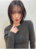姫カット　レイヤーボブ　ダークアッシュ