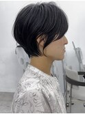 美髪シアーカラーピンクブラウンショートカット切りっぱなしボブ