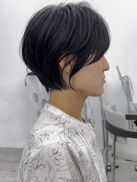 ビューブルー 亀戸錦糸町(VIEW BLUE) 美髪シアーカラーピンクブラウンショートカット切りっぱなしボブ