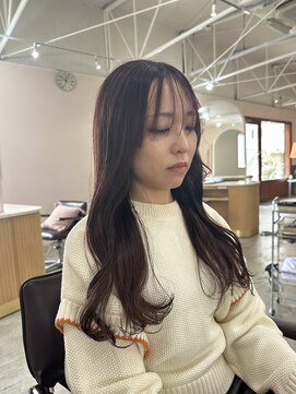 キュオンシア(CUEON. ciea) 艶ロング×カシスカラー