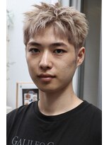 ヘアカロン 熊本本店(Hair CALON)&nbsp;メンズカットカラーベリショスパイキーショートベージュ熊本下通
