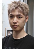 メンズカットカラーベリショスパイキーショートベージュ熊本下通