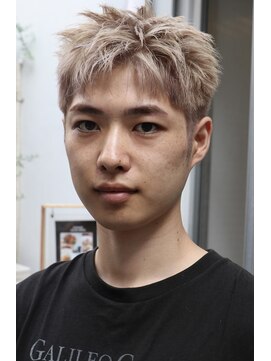 ヘアカロン 熊本本店(Hair CALON) メンズカットカラーベリショスパイキーショートベージュ熊本下通
