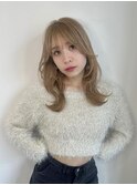 【annuy_aoyama】顔まわりカット/ハイトーン/ミルクティー