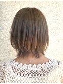 大人可愛い20代30代40代50代ウルフレイヤーボブ丸みショートボブ