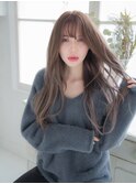 大人ロングウルフ/外国人風透け感カラー