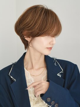 丸みショート・ボブ/丸顔/前髪あり/絶壁解消/40代/30代/長め