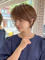 コール ネックス ザ サロン 表参道(COALL nex the salon)&nbsp;斜めバング グレージュカラー シルキーベージュ マッシュパーマ