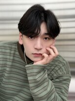 ジーナ 天神(Zina)&nbsp;センターパート/ブルーブラック【メンズサロンZina天神】