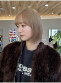 ボブ/切りっぱなしボブ/ミルクティーベージュ