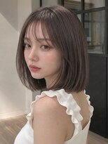 ユーフォリア 青山(Euphoria)&nbsp;ミルクティーベージュゆるめパーマおくれ毛カット韓国レイヤー◎