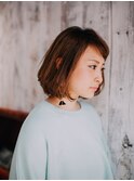 斜め前髪エアリーボブ/20代/30代/40代/50代/倉敷/白楽町