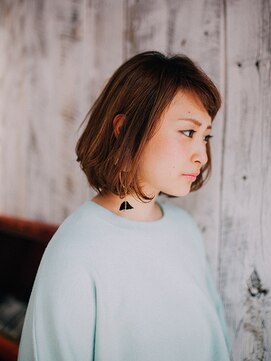 アラワラブルー(arrawarra blue) 斜め前髪エアリーボブ/20代/30代/40代/50代/倉敷/白楽町