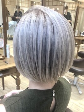 ジャストビューティ ルフレ 金沢八景店(Just Beauty Rufure) エアリーミディ/ショートパーマ/ホワイトアッシュ/金沢八景