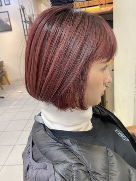 ペネロープ(Penelope) 春色カラー　ボブ　ピンクカラー　YACHI