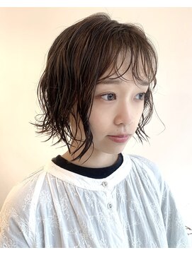 コキュウ(co-kyu) 顔まわり可愛くウエットボブパーマ