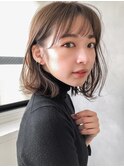 こなれミディホワイトグレージュネビージュ大人可愛い美髪