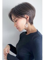 フラミューム 恵比寿(flammeum)&nbsp;大人可愛い20代30代40代黒髪前下がりショートボブ丸みショート