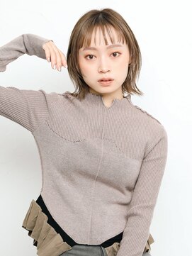 オンク 新宿(onk) 黒髪/グレーベージュ/レイヤーロング/前髪パーマ[新宿駅]