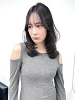 ヴェイン 渋谷(vain)&nbsp;★くびレイヤーエモージュ黒髪グレーベージュレイヤーロング前髪