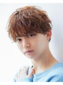 韓国ヘアカルマパーマカルマバングセンターパート黒髪ウルフ