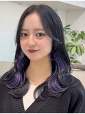 ”インナーカラーラベンダー×レイヤーカット