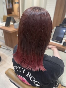 フラット 千葉(Flat.) 毛先ブリーチ×ピンク【千葉駅】